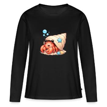 Krebs - Frauen Premium Bio Langarmshirt - Schwarz - Vorne - Julia (174cm)