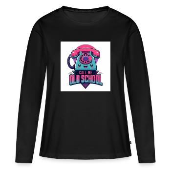 Appelez-moi à l’ancienne - T-shirt manches longues Premium bio Femme - noir - Devant - Julia (174cm)