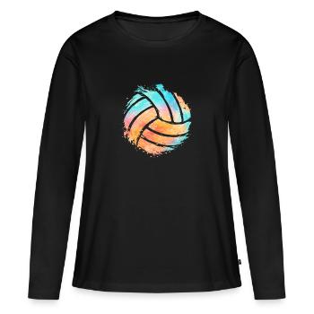 Volleyvall sur la plage - T-shirt manches longues Premium bio Femme - noir - Devant - Julia (174cm)