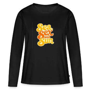 Sea, Sex and Sun - T-shirt manches longues Premium bio Femme - noir - Devant - Julia (174cm)