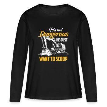 Excavator Shirt · Construction Site · Worker · Dredging - Women's Premium Organic Long Sleeve Shirt - black - Front - Julia (174cm)