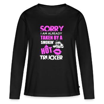 Camion camionneur conducteur van profession cadeau - T-shirt manches longues Premium bio Femme - noir - Devant - Julia (174cm)