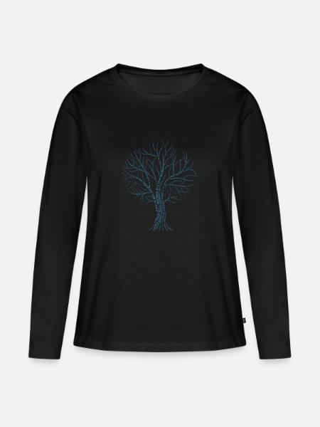 Binärer Baum - Frauen Premium Bio Langarmshirt - Schwarz
