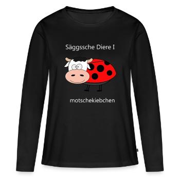 Animaux saxons - La coccinelle - T-shirt manches longues Premium bio Femme - noir - Devant - Julia (174cm)
