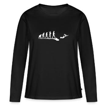 Base jumping B.A.S.E. Objektsprung Objektspringen - Frauen Premium Bio Langarmshirt - Schwarz - Vorne - Julia (174cm)