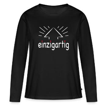 Einzigartig - Frauen Premium Bio Langarmshirt - Schwarz - Vorne - Julia (174cm)