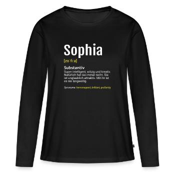 Sophia Name Definition - Frauen Premium Bio Langarmshirt - Schwarz - Vorne - Julia (174cm)