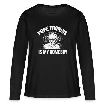 Le pape François est mon catholique Pope Church - T-shirt manches longues Premium bio Femme - noir - Devant - Julia (174cm)