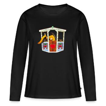 Münchner Kindl and Dachshund in the Ferris Wheel - Women's Premium Organic Long Sleeve Shirt - black - Front - Julia (174cm)