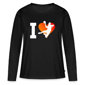 Handball Handball Handball Handball Joueurs De handball Jeux de handball - T-shirt manches longues Premium bio Femme - noir - Devant - Julia (174cm)