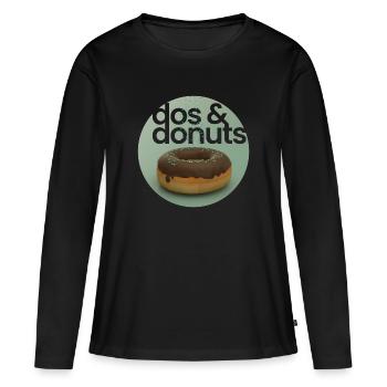 Plus sucré ne saupoudrez pas les miettes sur le beignet - T-shirt manches longues Premium bio Femme - noir - Devant - Julia (174cm)