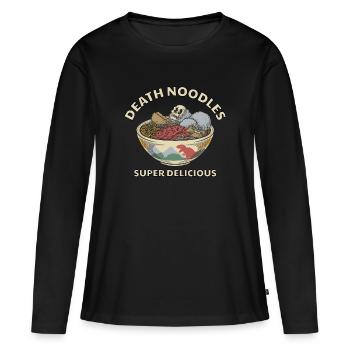 Boulettes de viande de nouilles de la mort - T-shirt manches longues Premium bio Femme - noir - Devant - Julia (174cm)