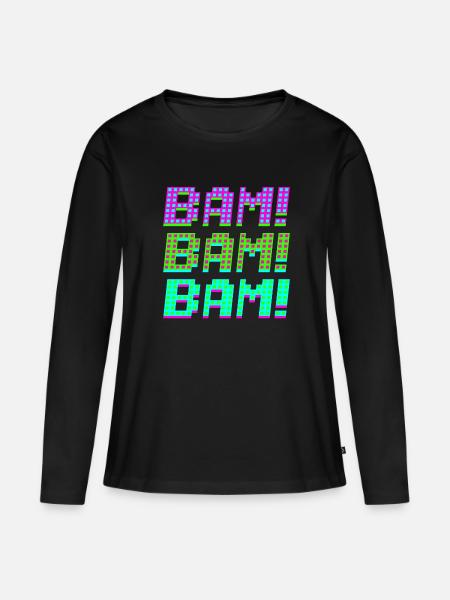 bam bam bam - Frauen Premium Bio Langarmshirt - Schwarz