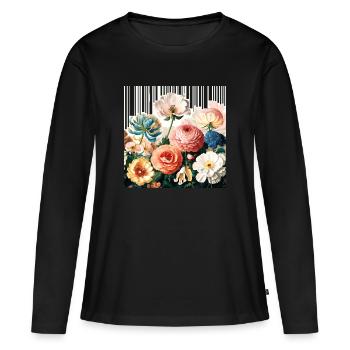 Botanical Illustration - Women's Premium Organic Long Sleeve Shirt - black - Front - Julia (174cm)