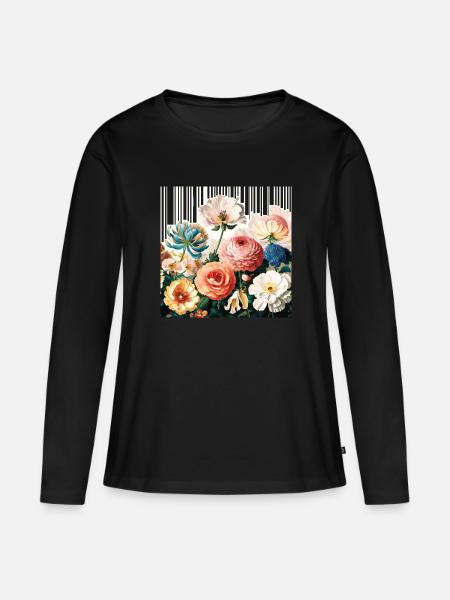 Botanical Illustration - Frauen Premium Bio Langarmshirt - Schwarz