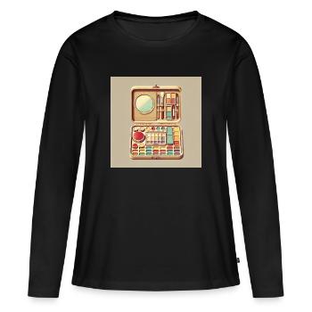 Illustration de palette de maquillage vintage - T-shirt manches longues Premium bio Femme - noir - Devant - Julia (174cm)