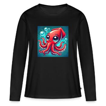 Le sympathique calmar géant : une aventure sDee - T-shirt manches longues Premium bio Femme - noir - Devant - Julia (174cm)