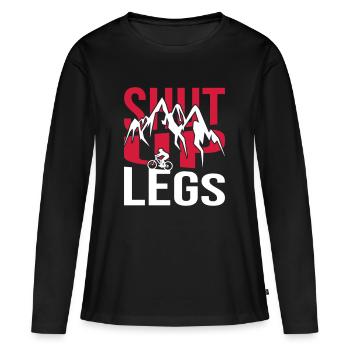 Shut Up Legs Cycle - T-shirt manches longues Premium bio Femme - noir - Devant - Julia (174cm)
