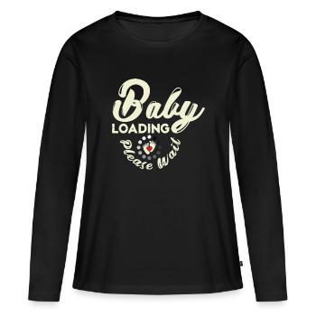 Baby is loaded, expectant mother - Women's Premium Organic Long Sleeve Shirt - black - Front - Julia (174cm)