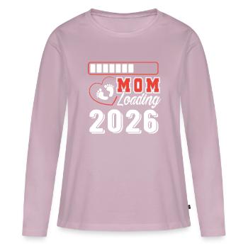 Mom Loading 2026 Herz Fußabdruck Design - Frauen Premium Bio Langarmshirt - Altrosa - Vorne - Julia (174cm)