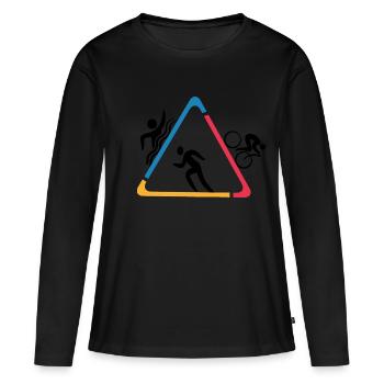 Triathlon - T-shirt manches longues Premium bio Femme - noir - Devant - Julia (174cm)