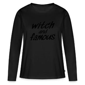 Halloween Sorcière Sorcière Sorcière Sort Sorcière Et Célèbre - T-shirt manches longues Premium bio Femme - noir - Devant - Julia (174cm)