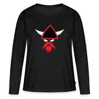 Cool Viking Design - Eric the Red - Women's Premium Organic Long Sleeve Shirt - black - Front - Julia (174cm)