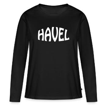 Havel - T-shirt manches longues Premium bio Femme - noir - Devant - Julia (174cm)