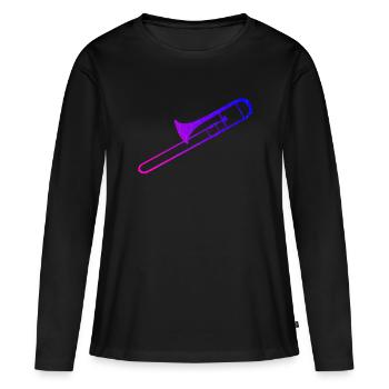 Trombone Brass Band Brass Instrument - Women's Premium Organic Long Sleeve Shirt - black - Front - Julia (174cm)