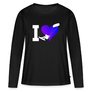 Kitesurf Kitesurf Kitesurfer Kitesurf Hommes - T-shirt manches longues Premium bio Femme - noir - Devant - Julia (174cm)