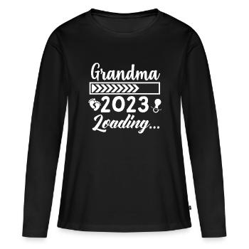 2023 Grand-mère Chargeante Grand-mère Grand-mère Grand-mère - T-shirt manches longues Premium bio Femme - noir - Devant - Julia (174cm)