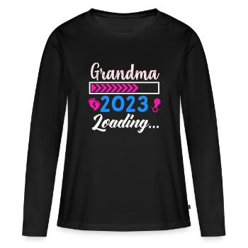2023 Grand-mère Chargeante Grand-mère Grand-mère Grand-mère - T-shirt manches longues Premium bio Femme - noir - Devant - Julia (174cm)