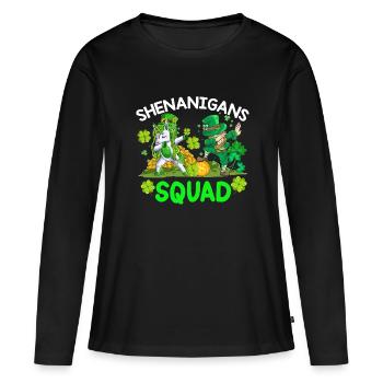 St Paddy’s St Patricksday St Patrick Day - T-shirt manches longues Premium bio Femme - noir - Devant - Julia (174cm)