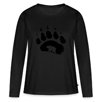 Empreinte de l’empreinte de l’ours Empreinte de l’empreinte de l’ours - T-shirt manches longues Premium bio Femme - noir - Devant - Julia (174cm)