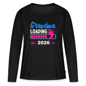 Großmutter Wird 2026 Laden Fortschritt - Frauen Premium Bio Langarmshirt - Schwarz - Vorne - Julia (174cm)