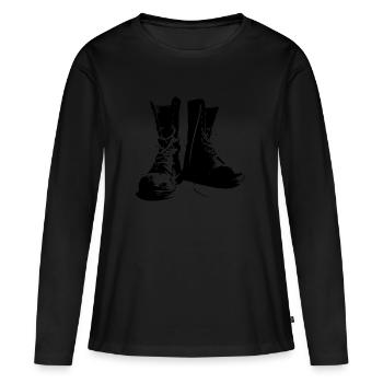 punks boots - Women's Premium Organic Long Sleeve Shirt - black - Front - Julia (174cm)