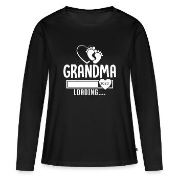 2023 Grand-mère Chargement Future Grand-mère 2023 Grand-mère - T-shirt manches longues Premium bio Femme - noir - Devant - Julia (174cm)