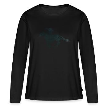 Course Équitation Équitation Équitation Équitation - T-shirt manches longues Premium bio Femme - noir - Devant - Julia (174cm)