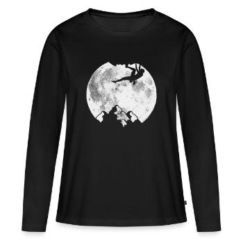 ESCALADE CLIMBING - T-shirt manches longues Premium bio Femme - noir - Devant - Julia (174cm)