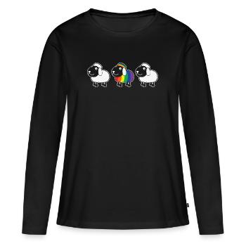 Arc en ciel être différent arc en ciel drapeau gay - T-shirt manches longues Premium bio Femme - noir - Devant - Julia (174cm)