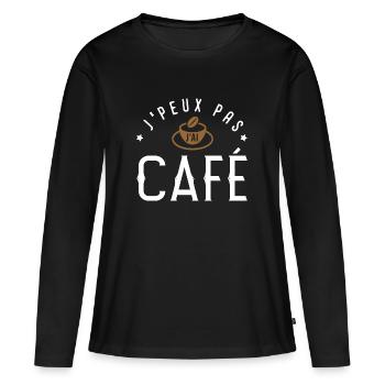 J'peux pas j'ai café cafetier torréfacteur barman - T-shirt manches longues Premium bio Femme - noir - Devant - Julia (174cm)