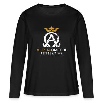 Bible de l’Apocalypse Alpha et Oméga - T-shirt manches longues Premium bio Femme - noir - Devant - Julia (174cm)