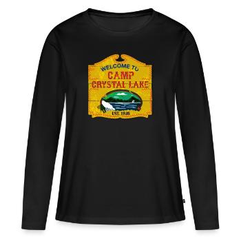 Camp Crystal Lake - Frauen Premium Bio Langarmshirt - Schwarz - Vorne - Julia (174cm)
