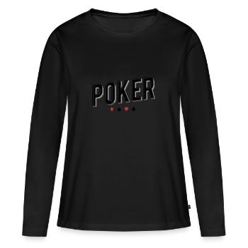 Lettrage de poker au jeu Halloween cadeau - T-shirt manches longues Premium bio Femme - noir - Devant - Julia (174cm)