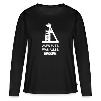 Sur Pütt tout était mieux - mine - exploitation minière - T-shirt manches longues Premium bio Femme - noir - Devant - Julia (174cm)