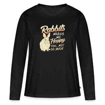 lapin - T-shirt manches longues Premium bio Femme - noir - Devant - Julia (174cm)