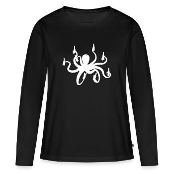 Pieuvre - T-shirt manches longues Premium bio Femme - noir - Devant - Julia (174cm)