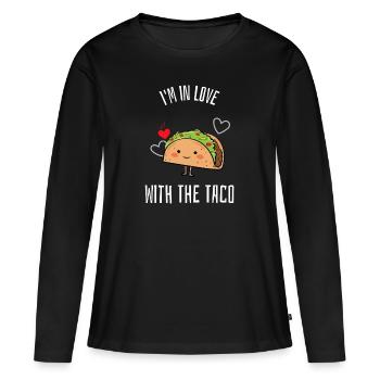 Tacos Tacos Tacos Tacos Tacos Tacos Cadeau - T-shirt manches longues Premium bio Femme - noir - Devant - Julia (174cm)