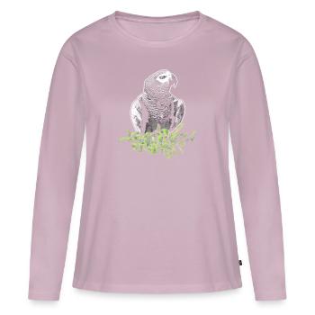 Grey Parrot Parrot - Women's Premium Organic Long Sleeve Shirt - dusky pink - Front - Julia (174cm)