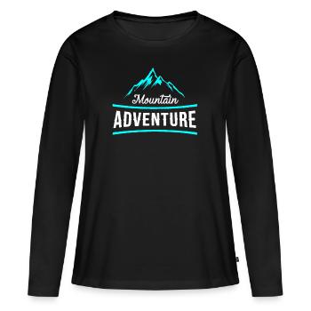 Cadeau d'alpiniste expériences montagne - T-shirt manches longues Premium bio Femme - noir - Devant - Julia (174cm)